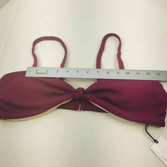 Shade And Shore Women's Sz Large 12-14 Knot Front Crepe Material Bikini Swim Top - Picture 8 of 15